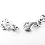 Limited Edition Pure Silver Dog Paw And Bone Charms Bracelet