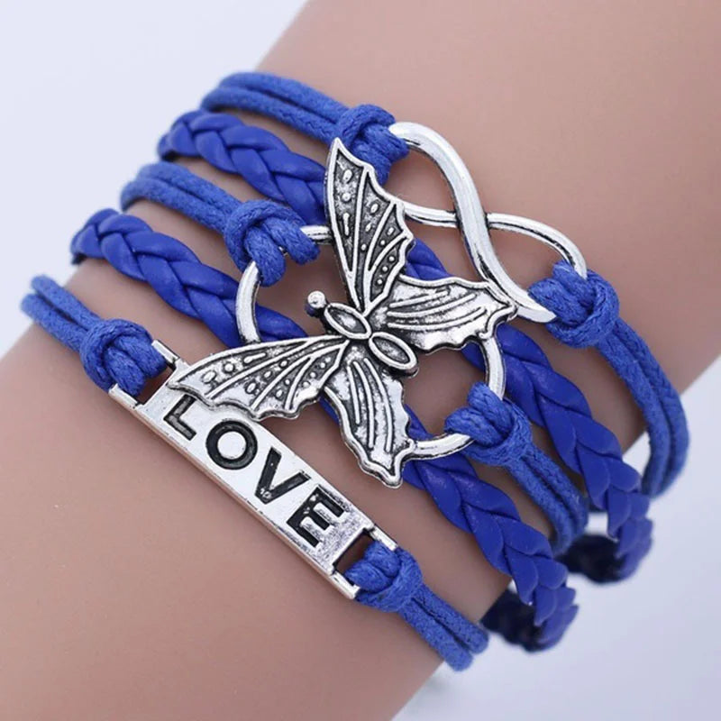 Vintage Love Butterfly Leather Bracelet