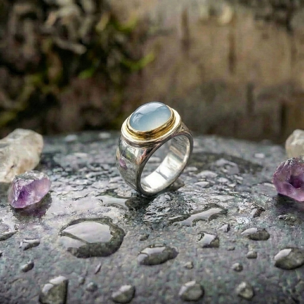 Vintage Green Moonstone Ring