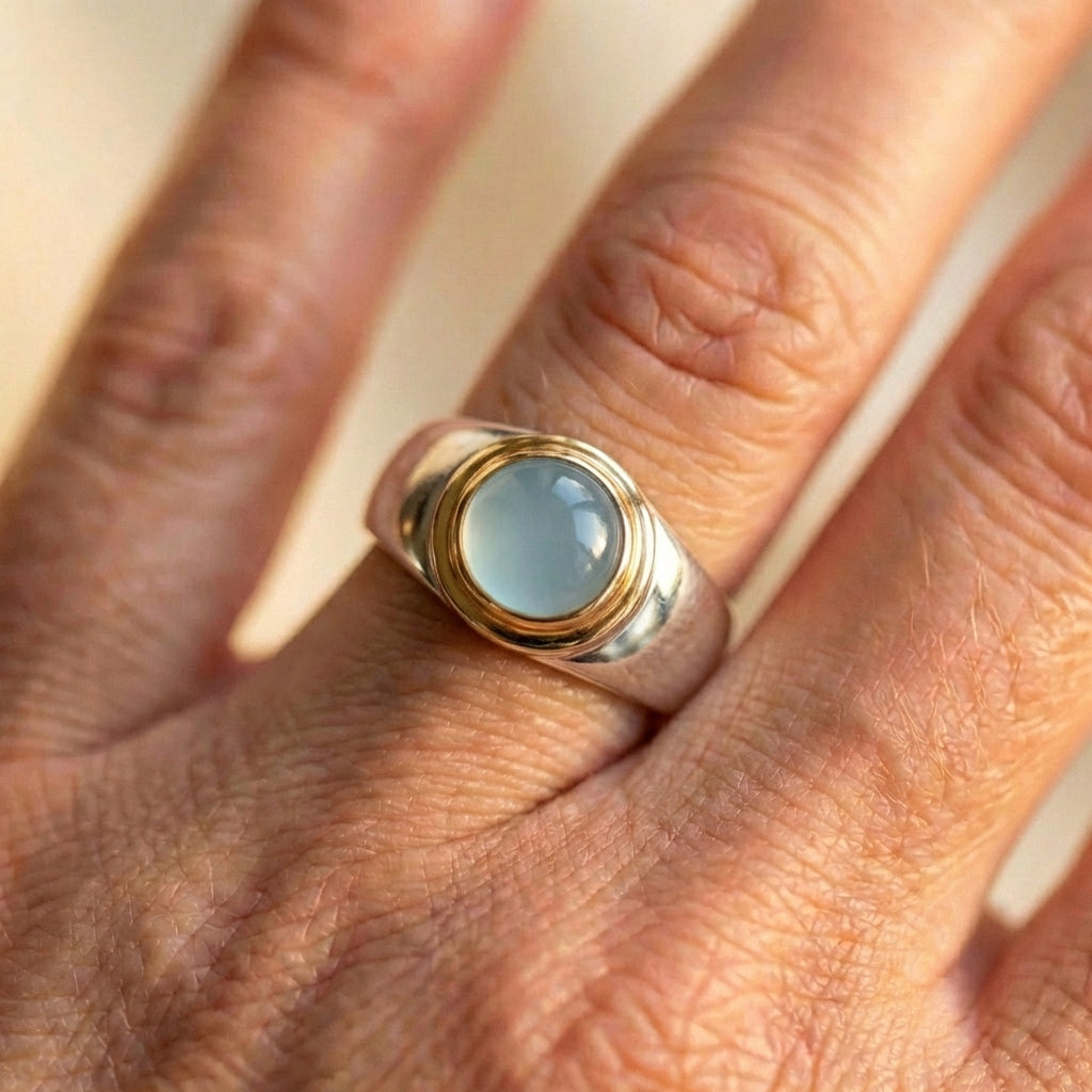 Vintage Green Moonstone Ring