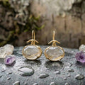Vintage Moonstone Golden Earrings