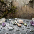 An Elegant Art Nouveau Inspired Gemstone & Enamel Earrings