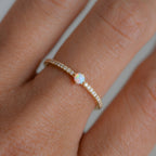 Dainty Opal Solitaire Ring