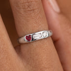 Custom Gemstone Signet Silver Colored Ring