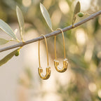 Safety Pin Pull Through Drop Earrings in Sterling Silver, Silve, Gold, Rose Gold or Black, Fun Quirky Punk Rock Jewellery