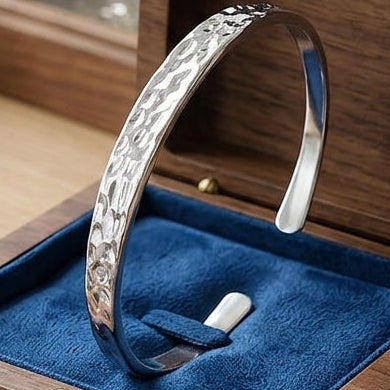 Handmade Hammered Silver Bangle