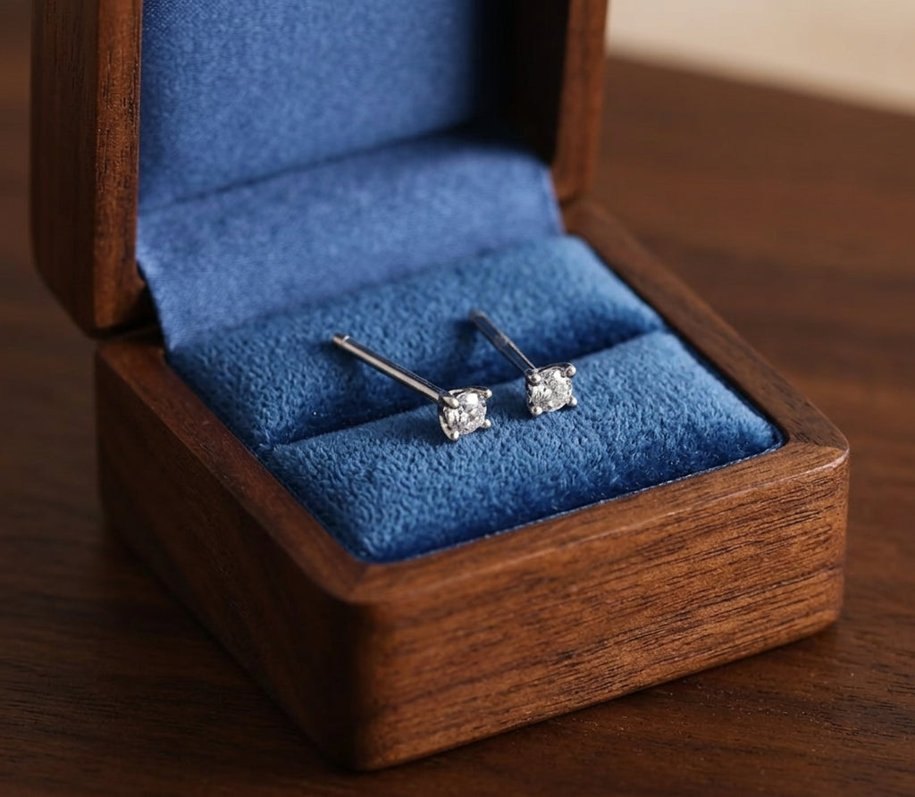 Tiny CZ Stud Earrings Sterling Silver