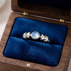 Moon Phase Ring Simulated Moonstone