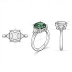 Elegant Square Emerald Ring