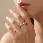 Vintage Gold Opal Eternity Ring