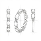 Vintage Gold Opal Eternity Ring