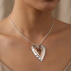 Vintage Silver & Gold Heart Pendant Necklace