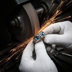 Owl Of Good Luck Adjustable Ring In Silver And Opal