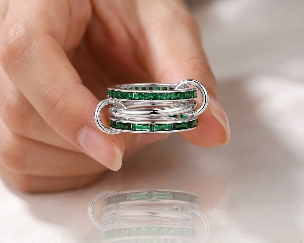 Triple Birthstone Stacking Rings