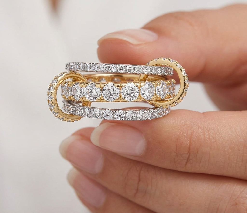 Triple Birthstone Stacking Rings