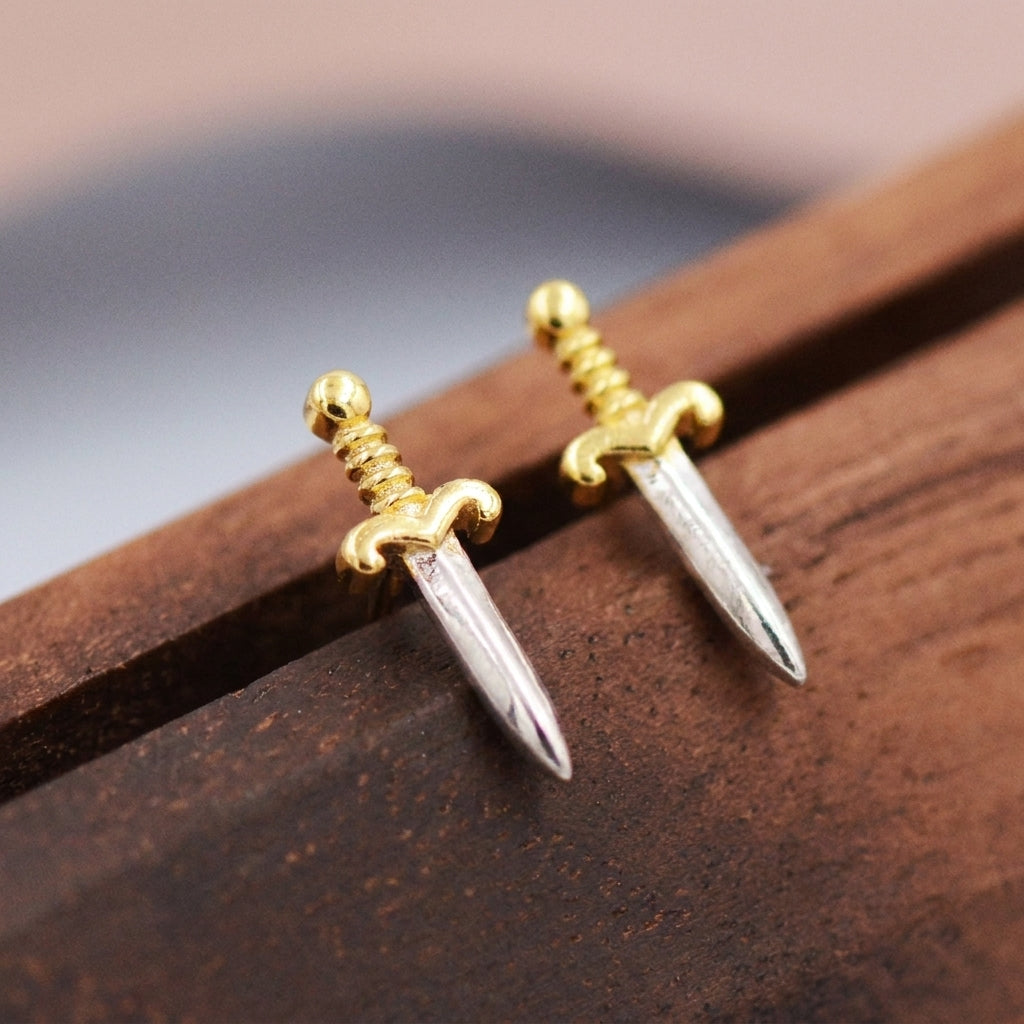 Dagger Sword Stud Earrings