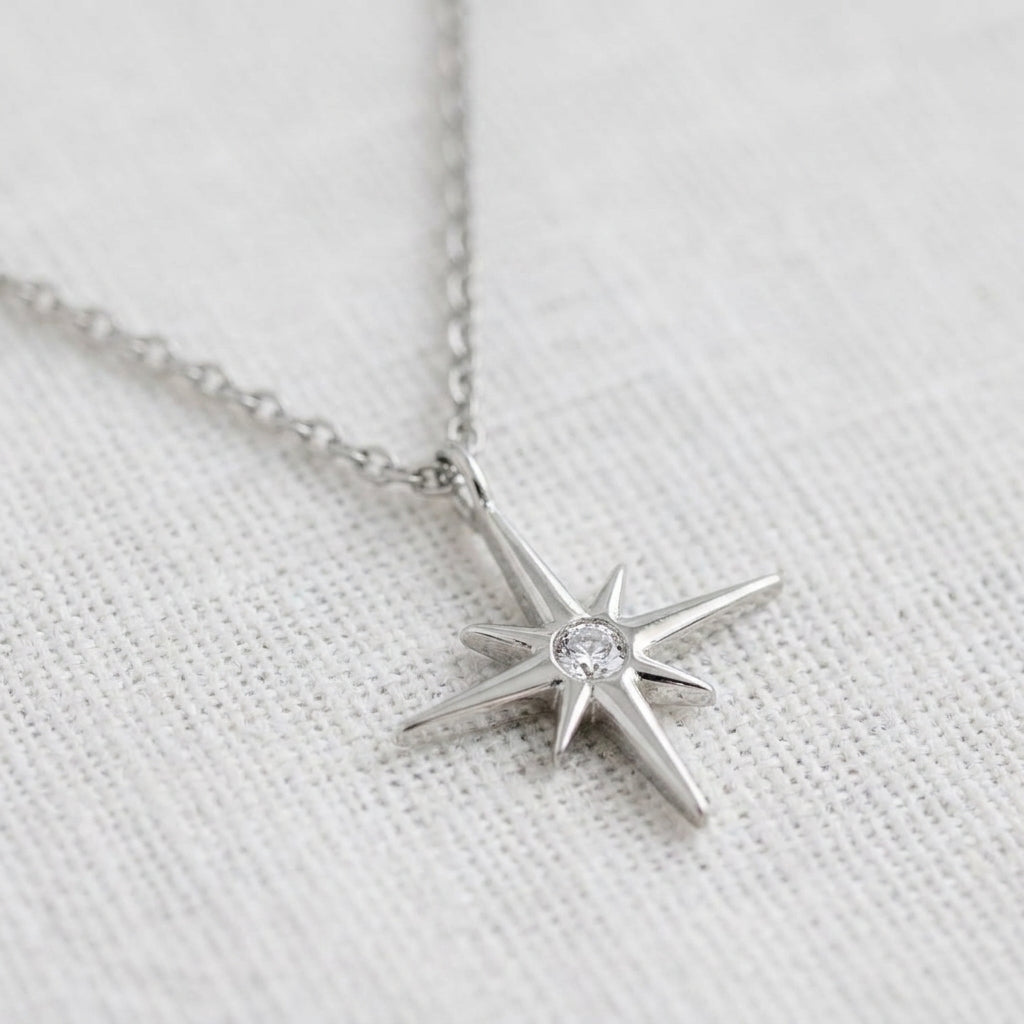North Star Pendant Necklace Blue Opal