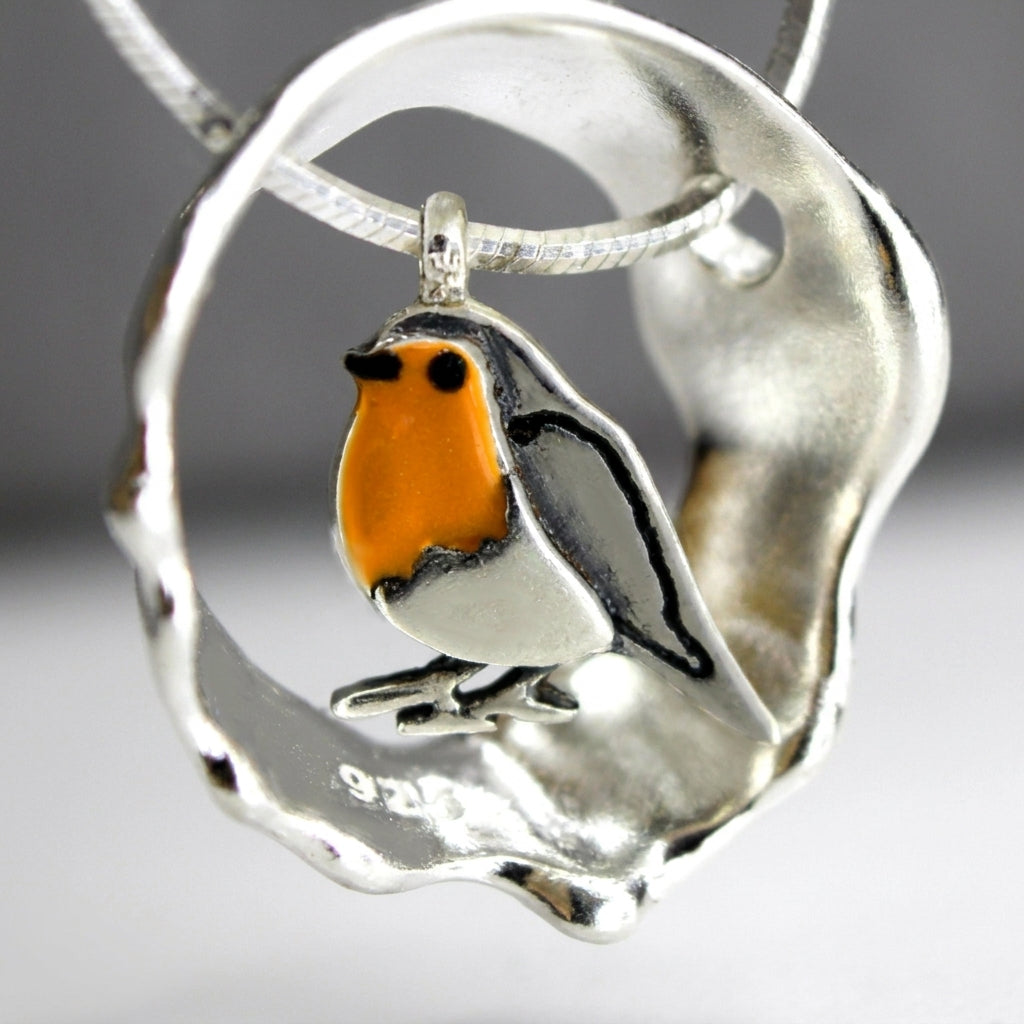 Red Robin Bird Necklace