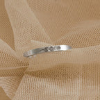 Thin Engraved Floral Silver colored Ring
