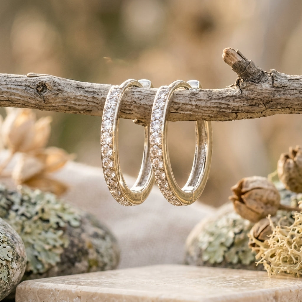 Minimalist CZ Huggie Hoop Earrings