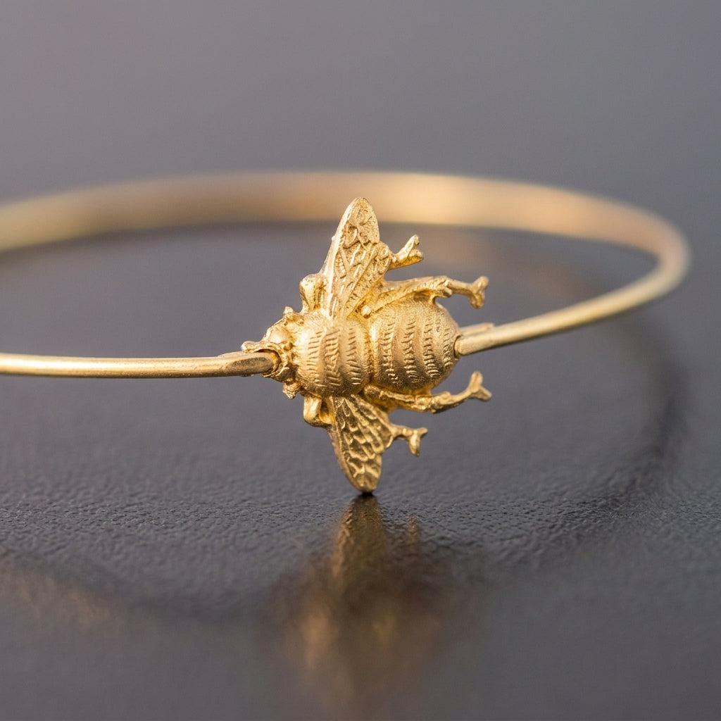Bumble Bee Gold Bangle Bracelet