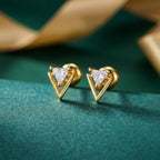 Tiny Double Triangle Stud Earrings