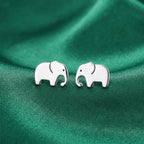 Elephant Stud Earrings in Sterling Silver,  Cute Fun Quirky Animal Jewellery, Jewelry Gift for Her, Animal Lover, Safari Nature Inspired