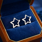 Star Huggie Hoop in Sterling Silver, Silver or Gold, Fun Star Hoop Earrings, Star Earrings