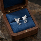 Extra Small Dragon Stud Earrings in Sterling Silver, Silver or Gold or Rose Gold, Sterling Silver Dragon Earrings, Small Dragon Stud