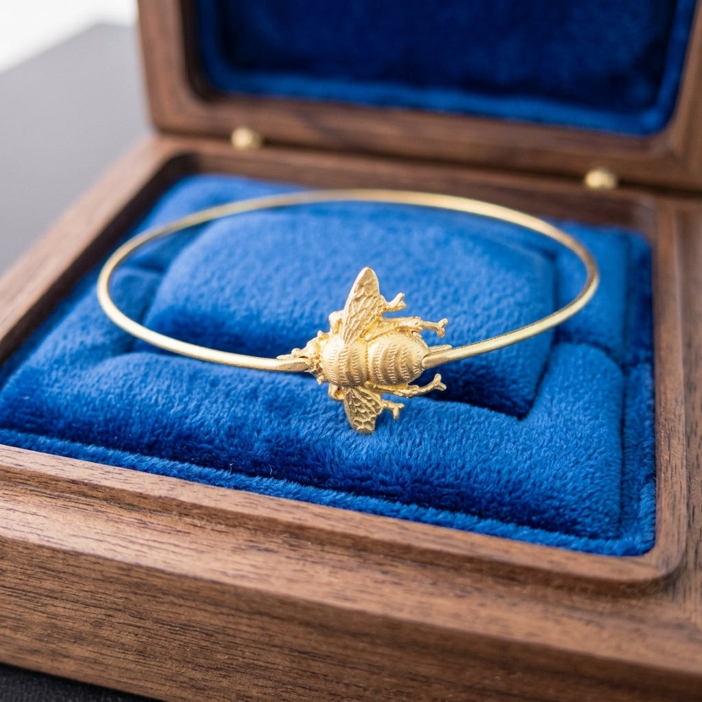 Bumble Bee Gold Bangle Bracelet