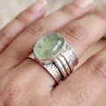 Handmade Prehnite Chunky Ring