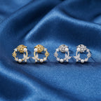 Sterling Silver Flower Wreath Studs