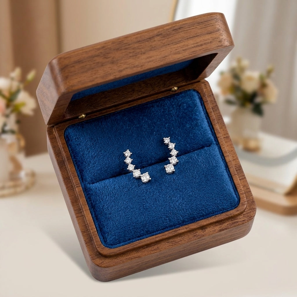 Tiny Shooting Star CZ Stud Earrings