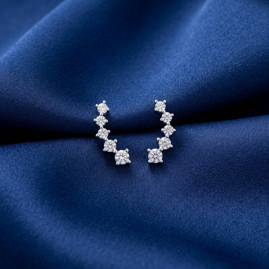 Tiny Shooting Star CZ Stud Earrings