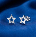 Tiny Star Cutout Stud Earrings Silver