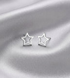 Tiny Star Cutout Stud Earrings Silver