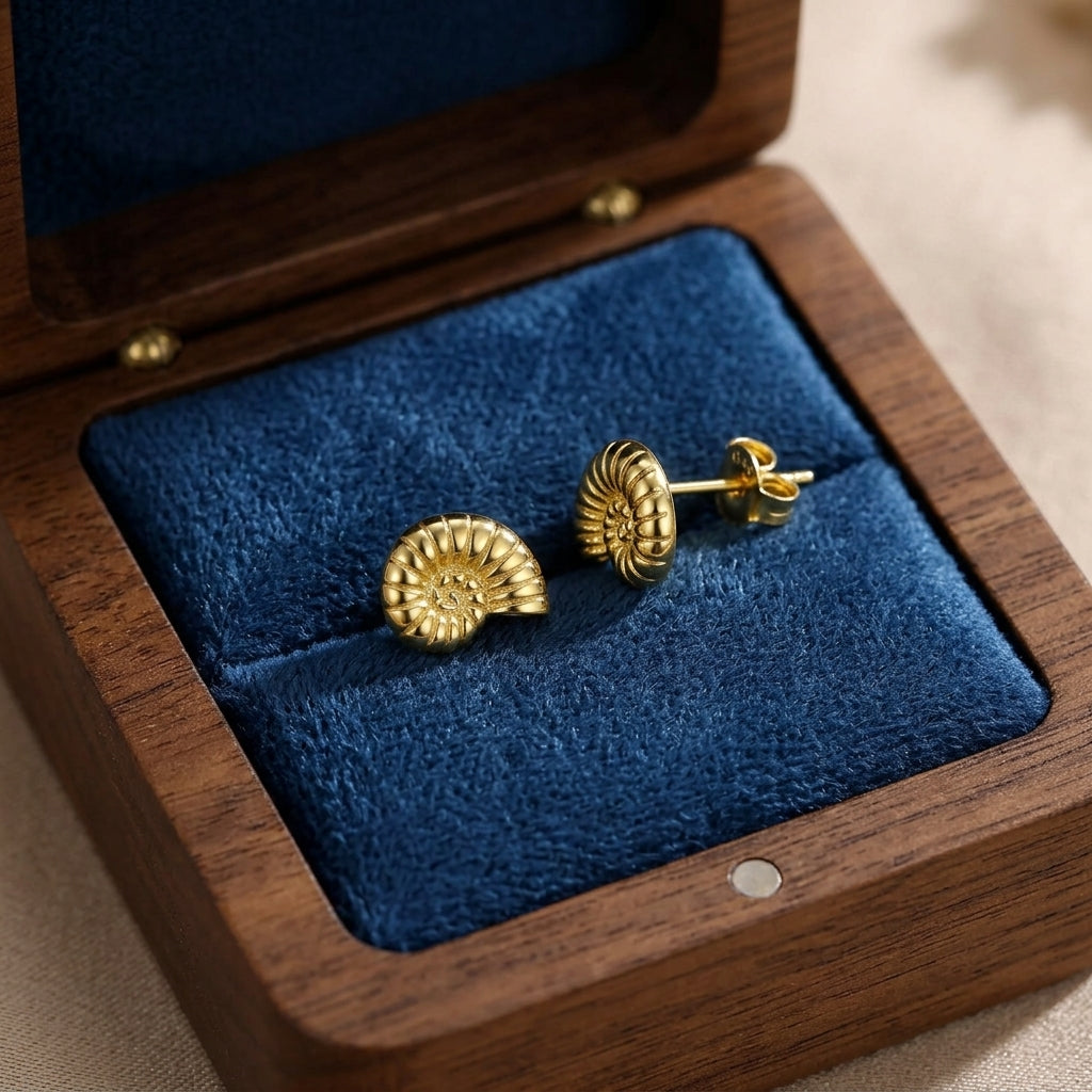 Sterling Silver Ammonite Studs