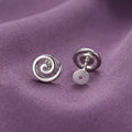 Koru Circle Spiral Flat Back Earrings