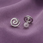 Koru Circle Spiral Flat Back Earrings