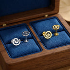 Koru Circle Spiral Flat Back Earrings