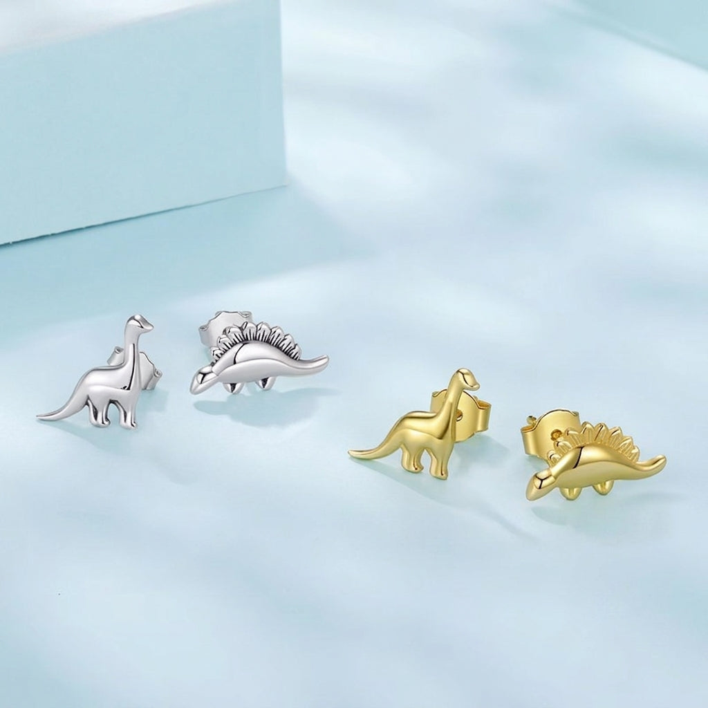 Mismatched Dinosaur Stud Earrings