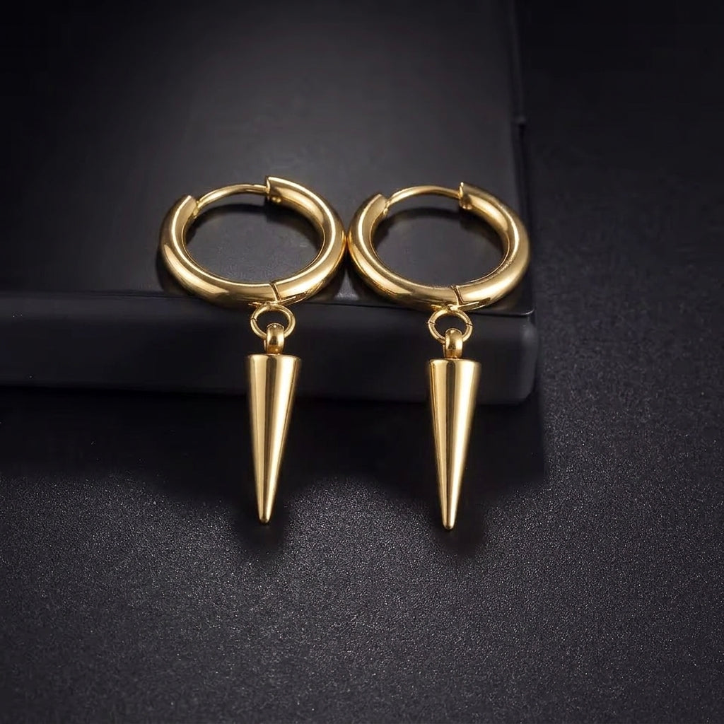 Spike Dagger Huggie Hoop Earrings