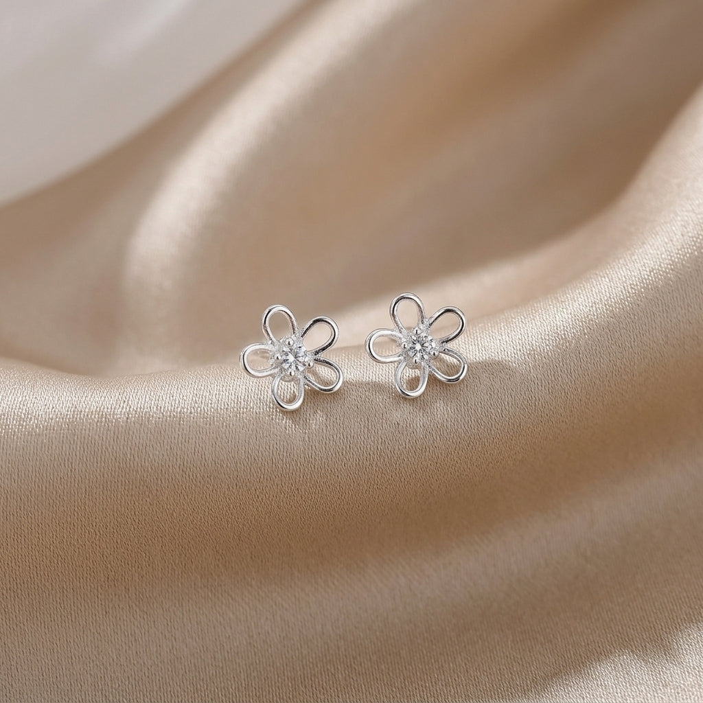 Forget-Me-Not Flower Stud Earrings