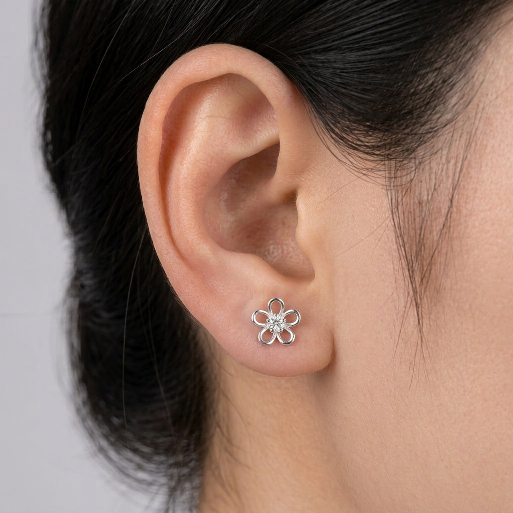 Forget-Me-Not Flower Stud Earrings