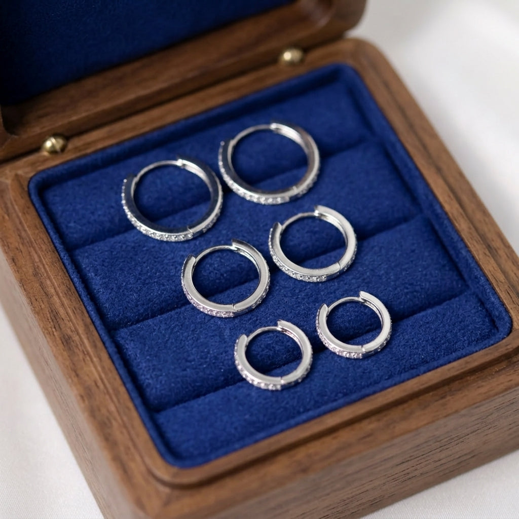Minimalist CZ Huggie Hoop Earrings