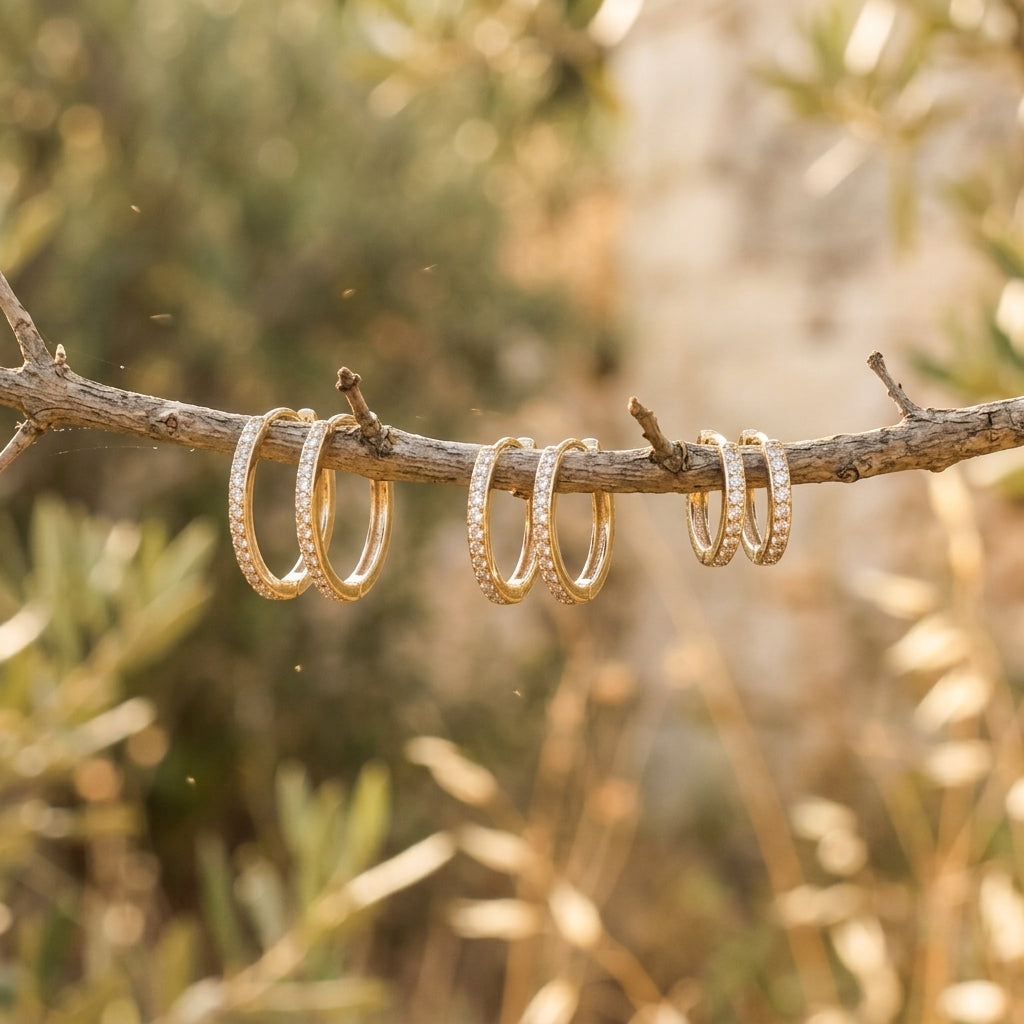 Minimalist CZ Huggie Hoop Earrings