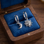 Sun and Moon Face Hoop Earrings