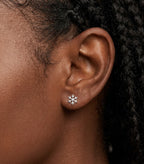 Snowflake Stud Earrings Sterling Silver