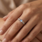 Moon Phase Ring Simulated Moonstone