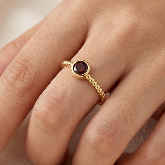Twisted Birthstone Ring